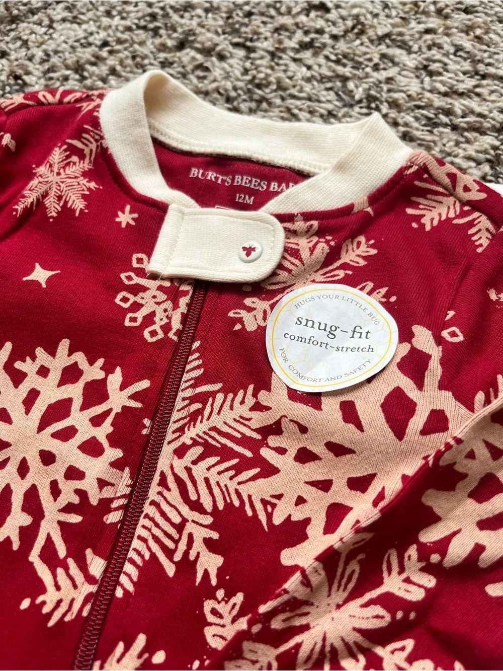 Burt’s Bees Baby NWT Snowflake Footie Pajamas - Holiday, Christmas, Winter